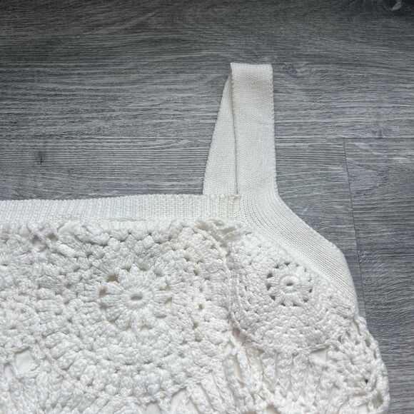 House of Harlow 1960 Womens Crochet Knit Crop Top cream boho revolve NWOT Large - Picture 5 of 7